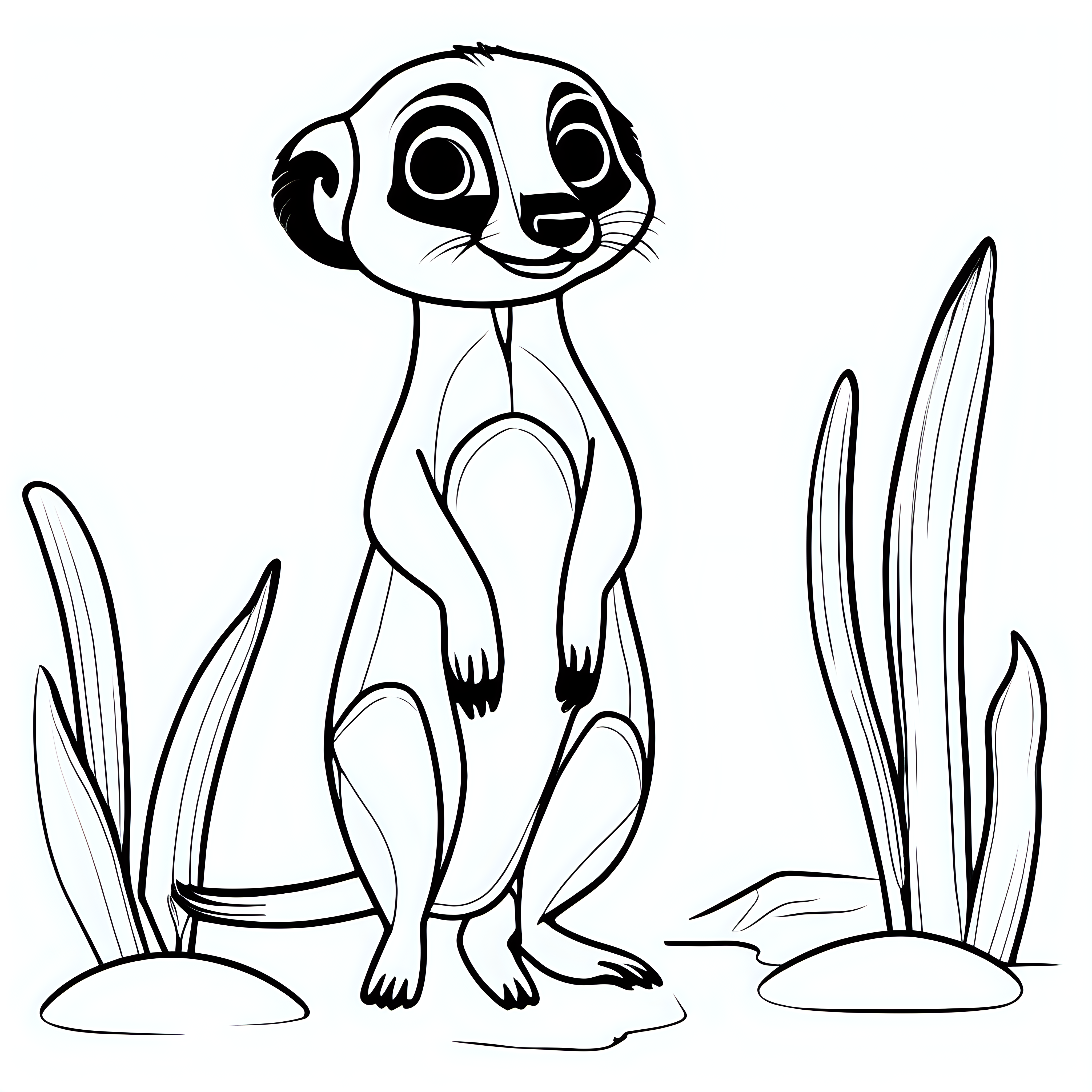 draw a cute Meerkat animal with only the