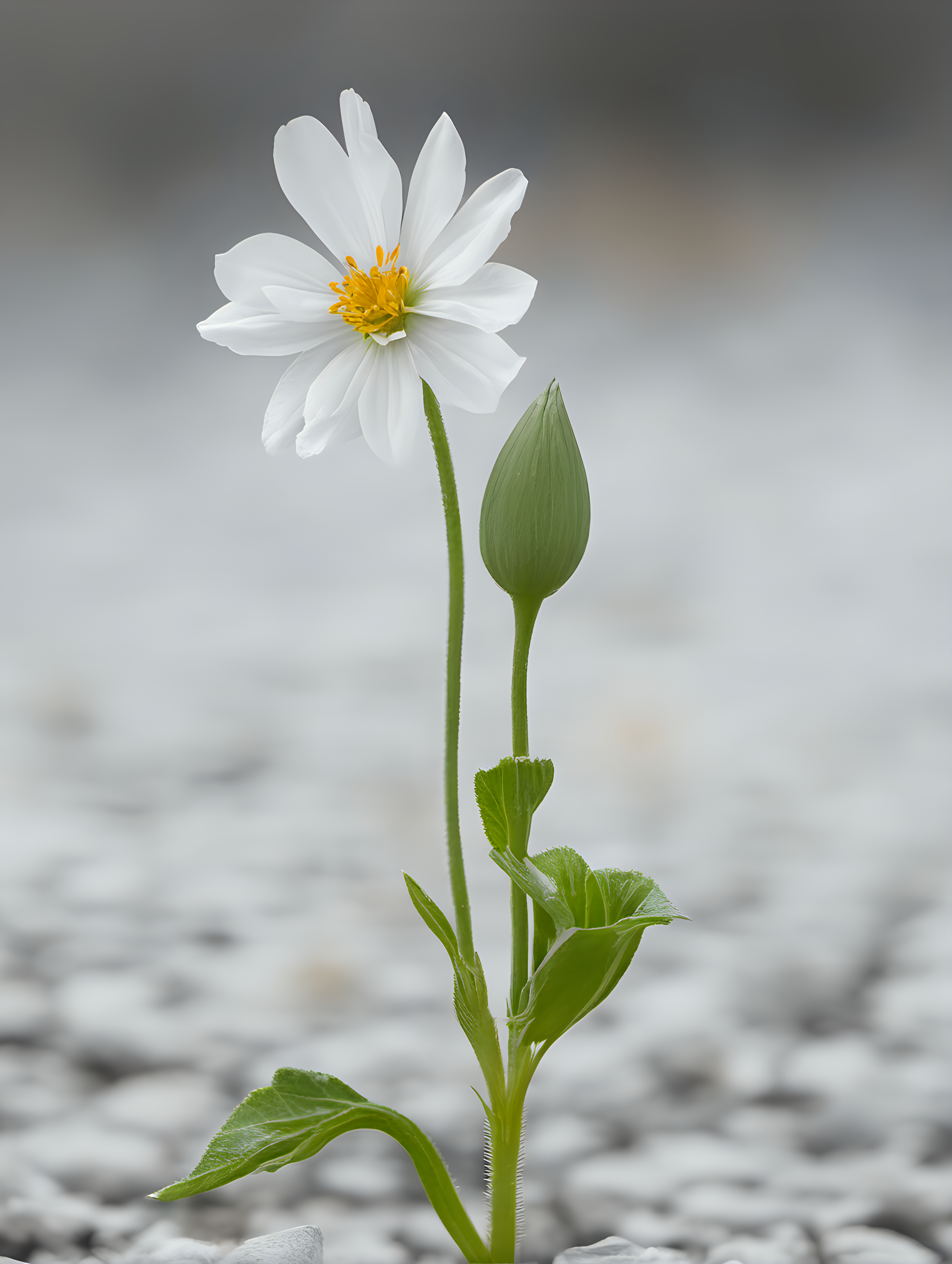 a solitary flower, no background