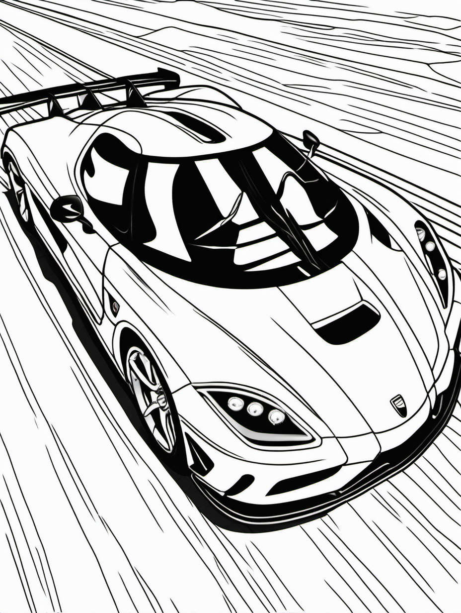 Koenigsegg sportscar for childrens coloring book