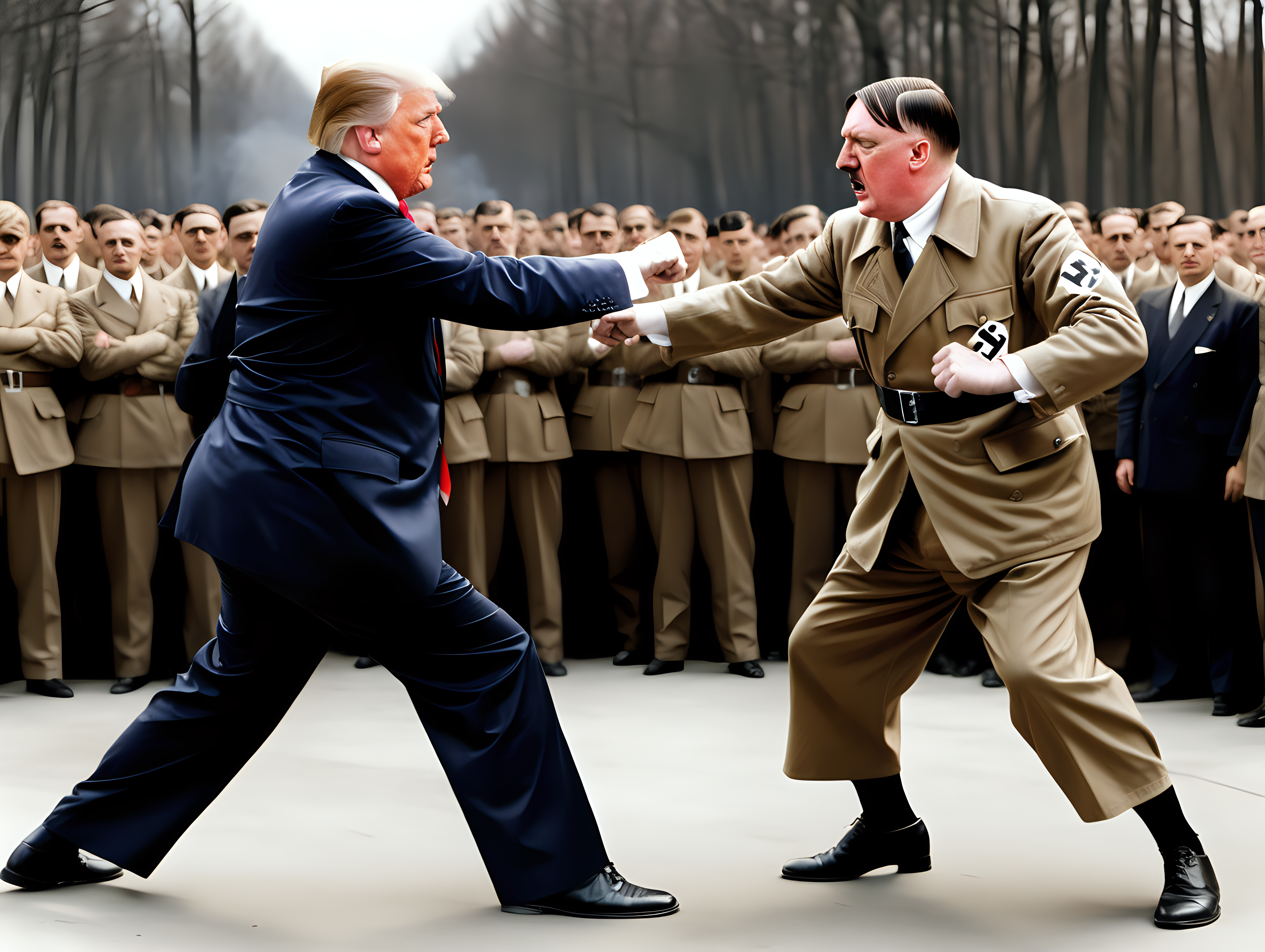 Hitler fighting Donald Trump