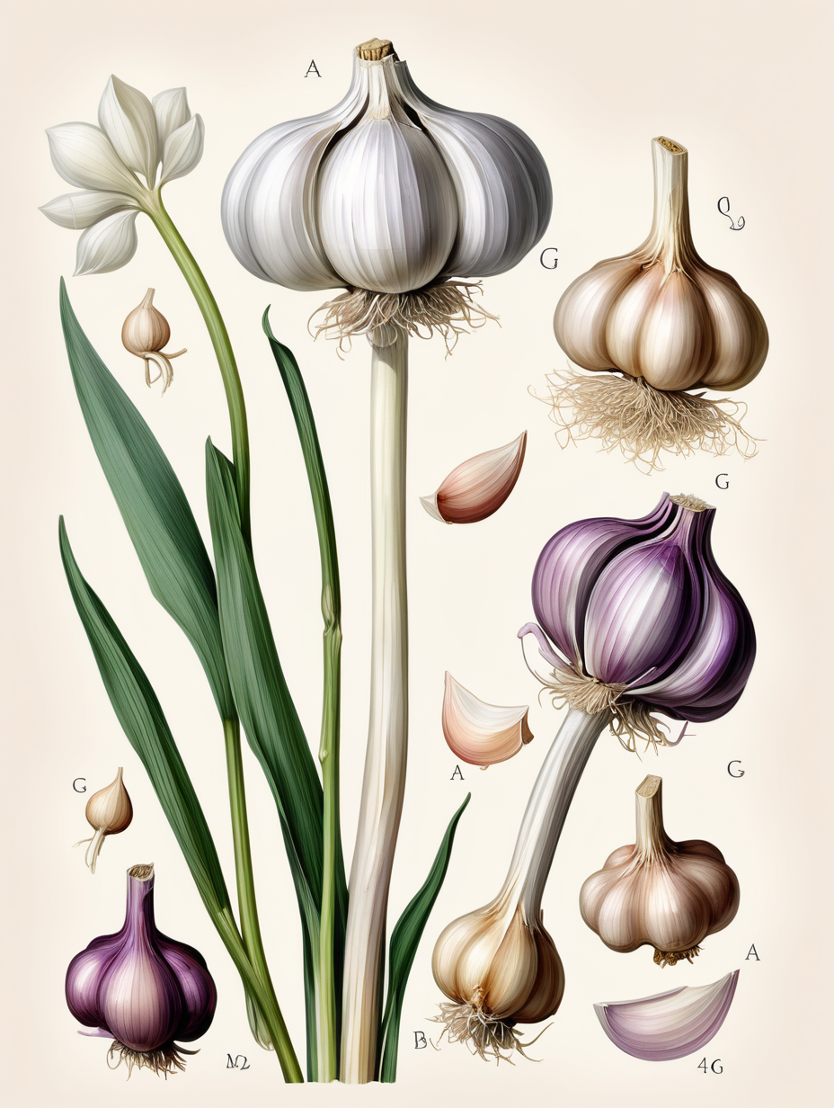 garlic botanical illustration 
