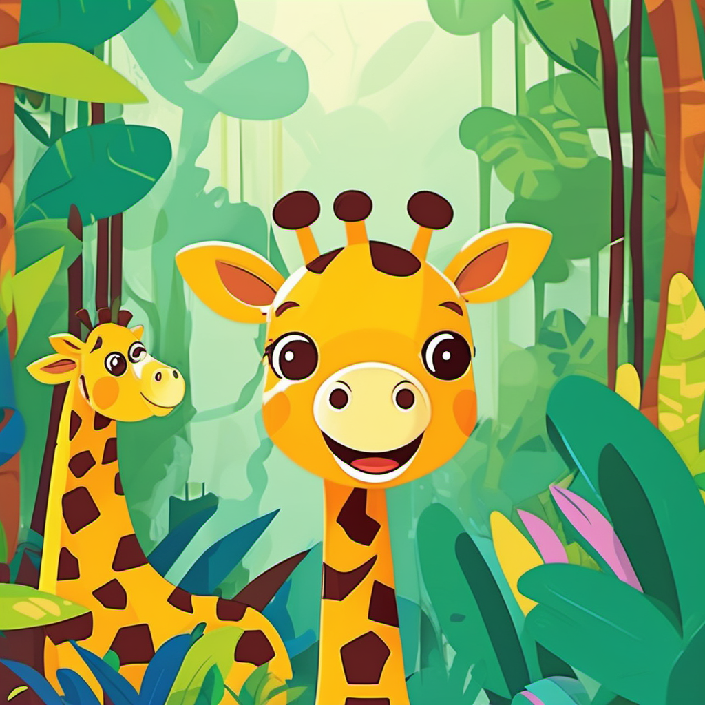 imagine kids illustration Giraffe neck and face in