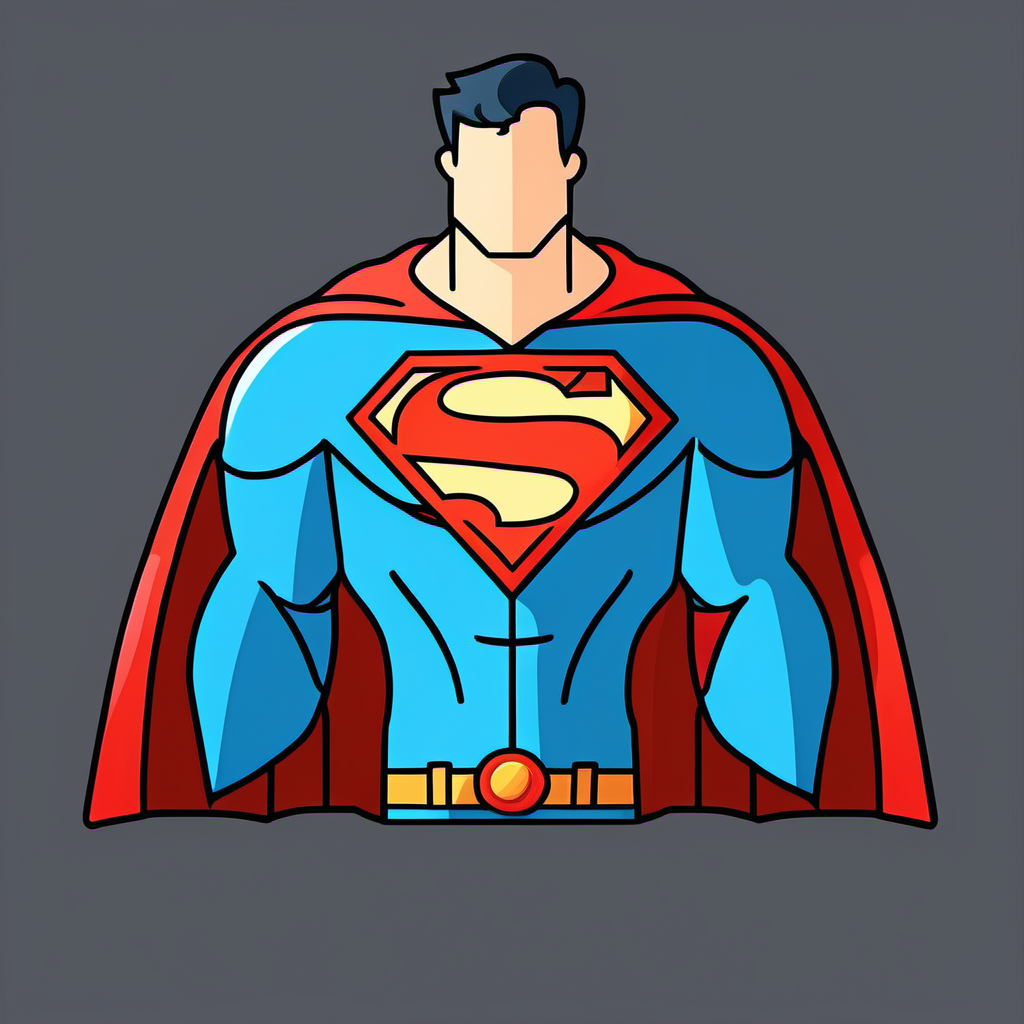 cartoon superman cape icon 