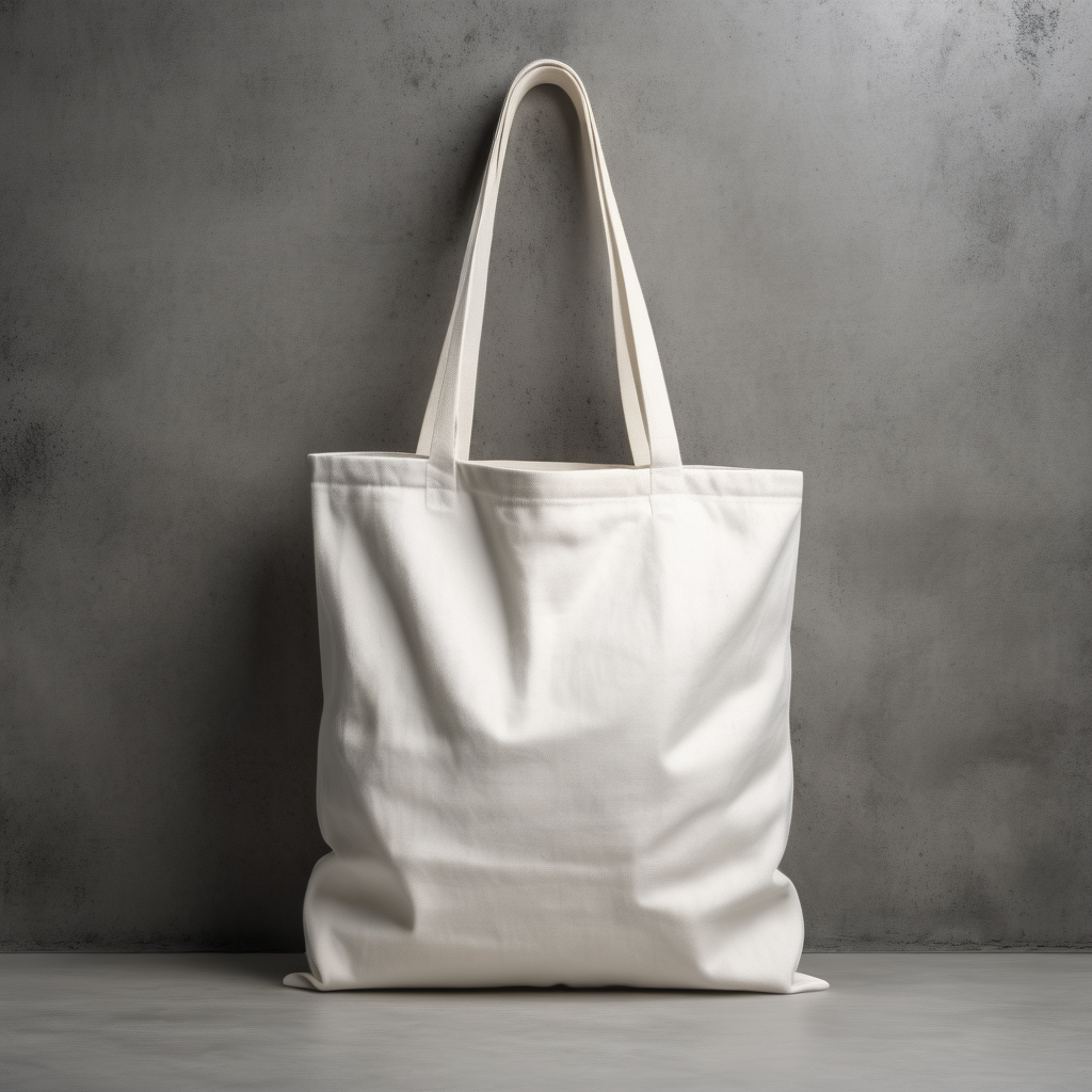 Image mock up of plain white canvas tote