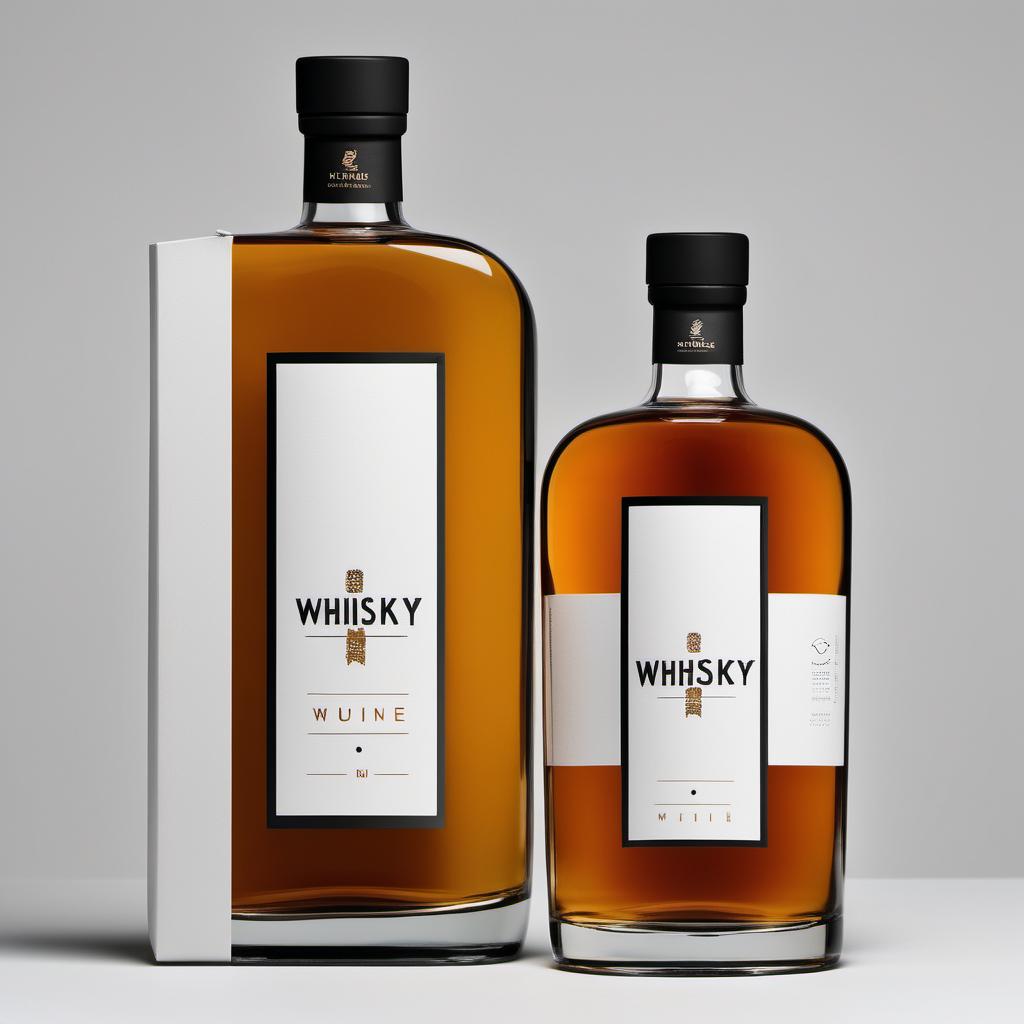 a minimalist modern whisky brand bottle