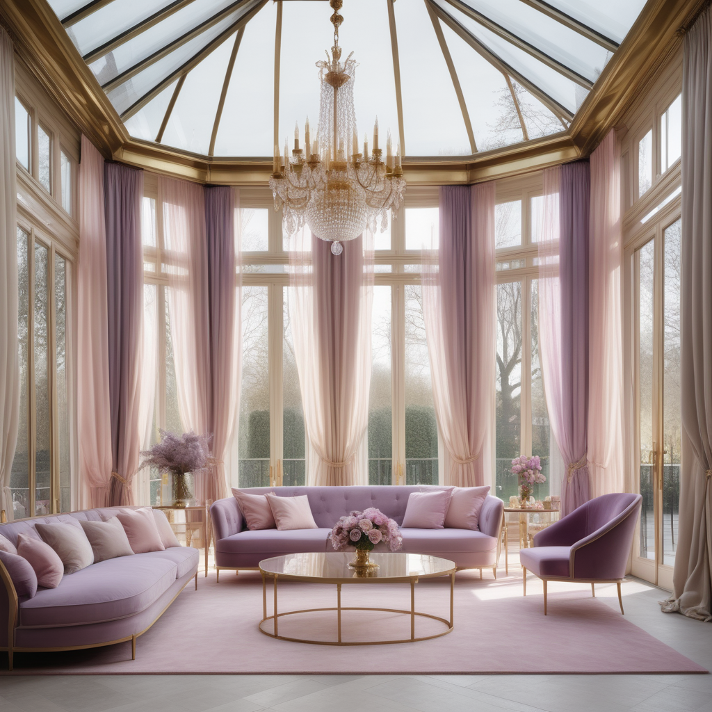 hyperrealistic image of large modern Parisian conservatory floor