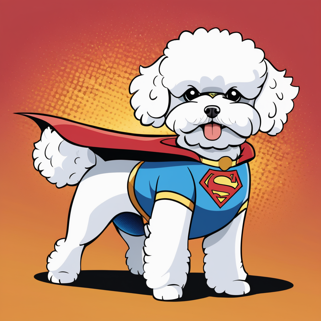 A super hero frise bichon