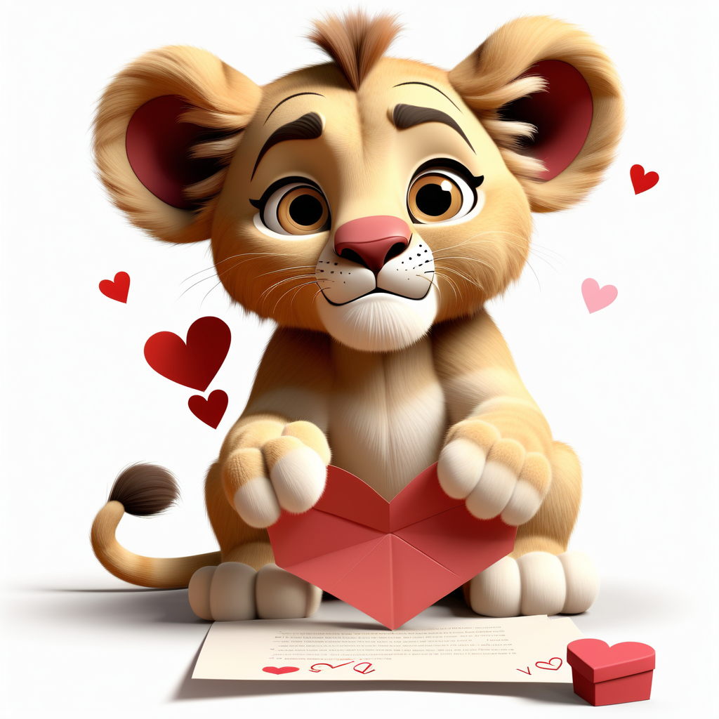 envision prompt Sweet Pixar 3D Lion Cub with