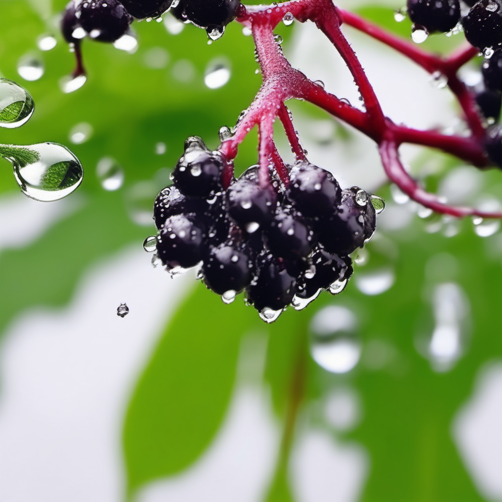 Elderberry with dew drops