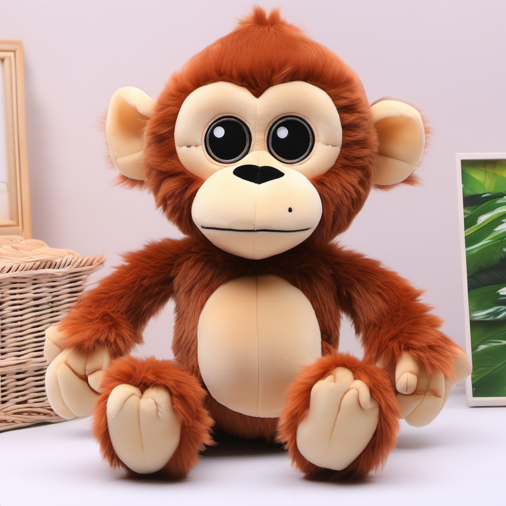 Orangutan Plush Toy Cute Big Eyes Standing Pose