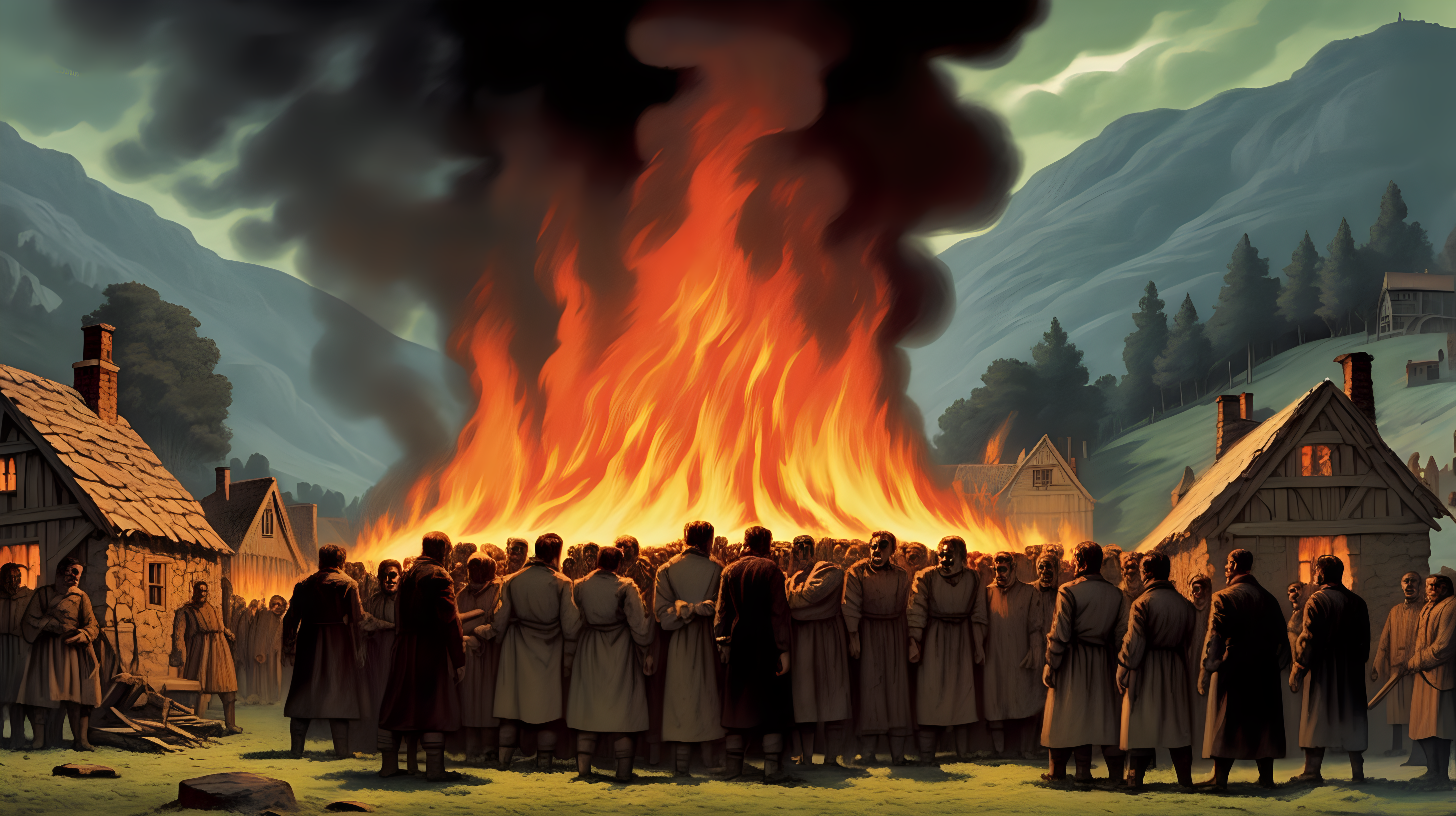 Frankenstein burning villagers