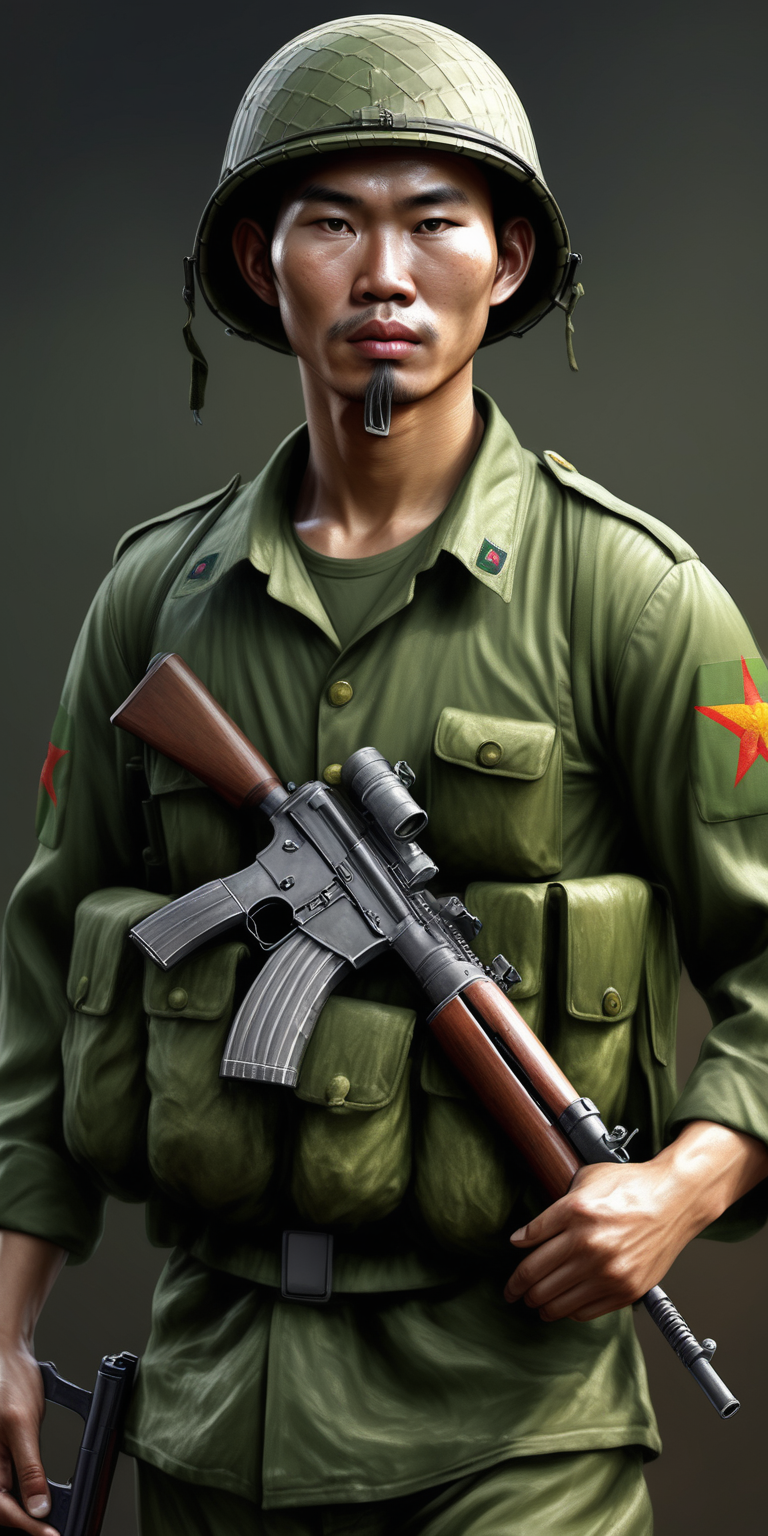 realistic Vietnamese soldier
