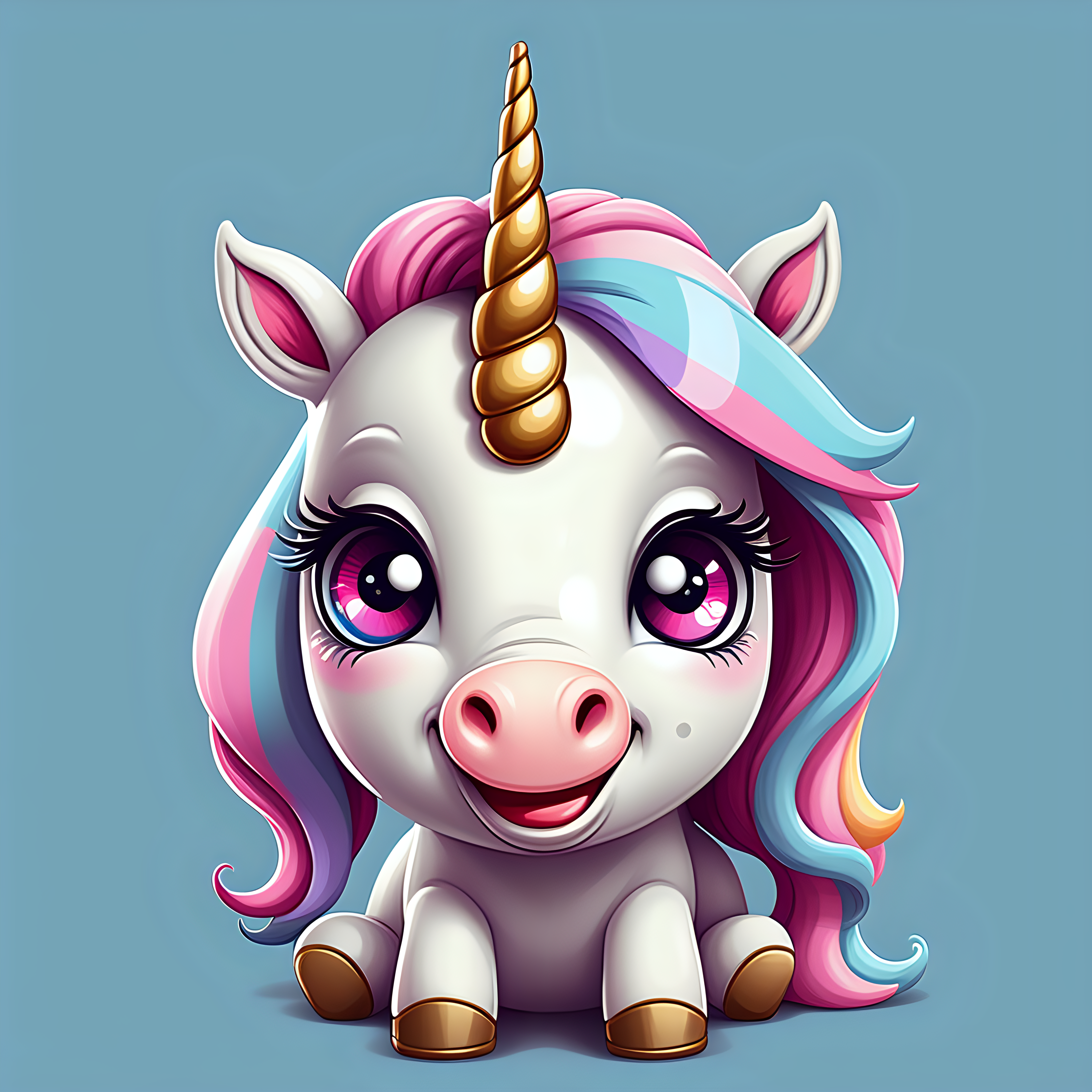 winking eye cute unicorn