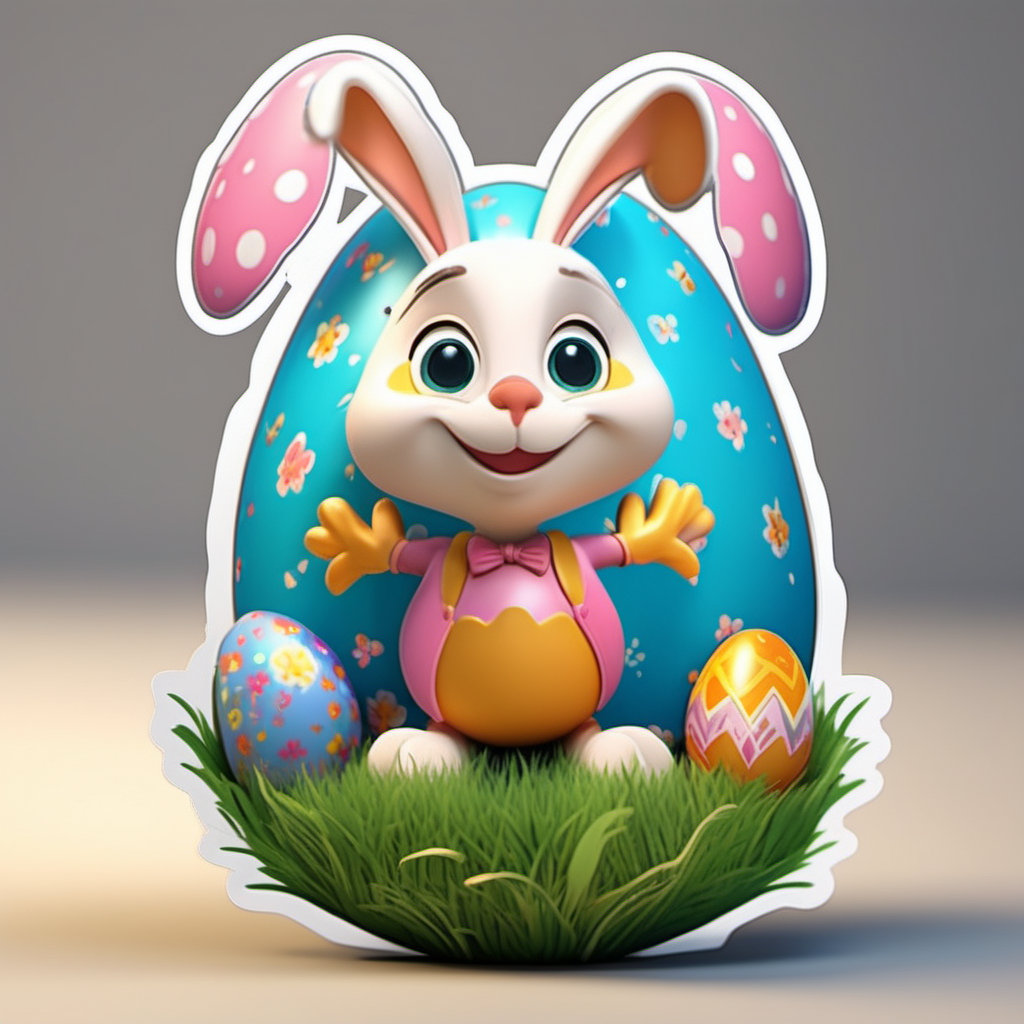 
sticker, easter egg , so cute,  big, cartoon 
fairytale, 
 incredibly high detail, 16k, octane rendering, gorgeous, wide angle.