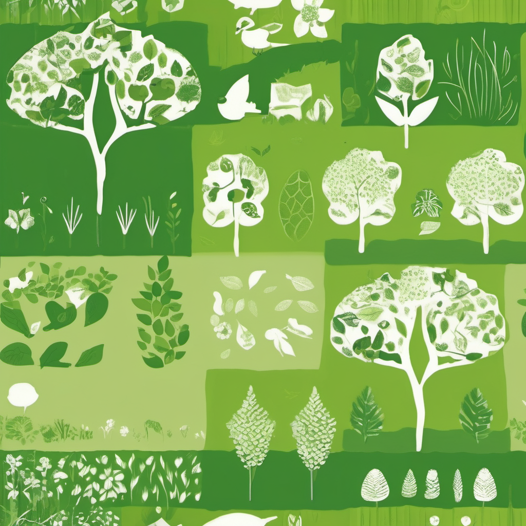 print on cardboard box, ecology, nature, spring, green, pattern