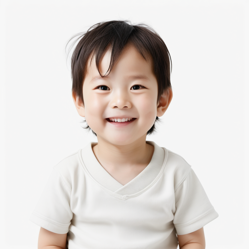 white backgroundreal facechild 3 yearsold boyJapancharacteristic appearancefor Japan