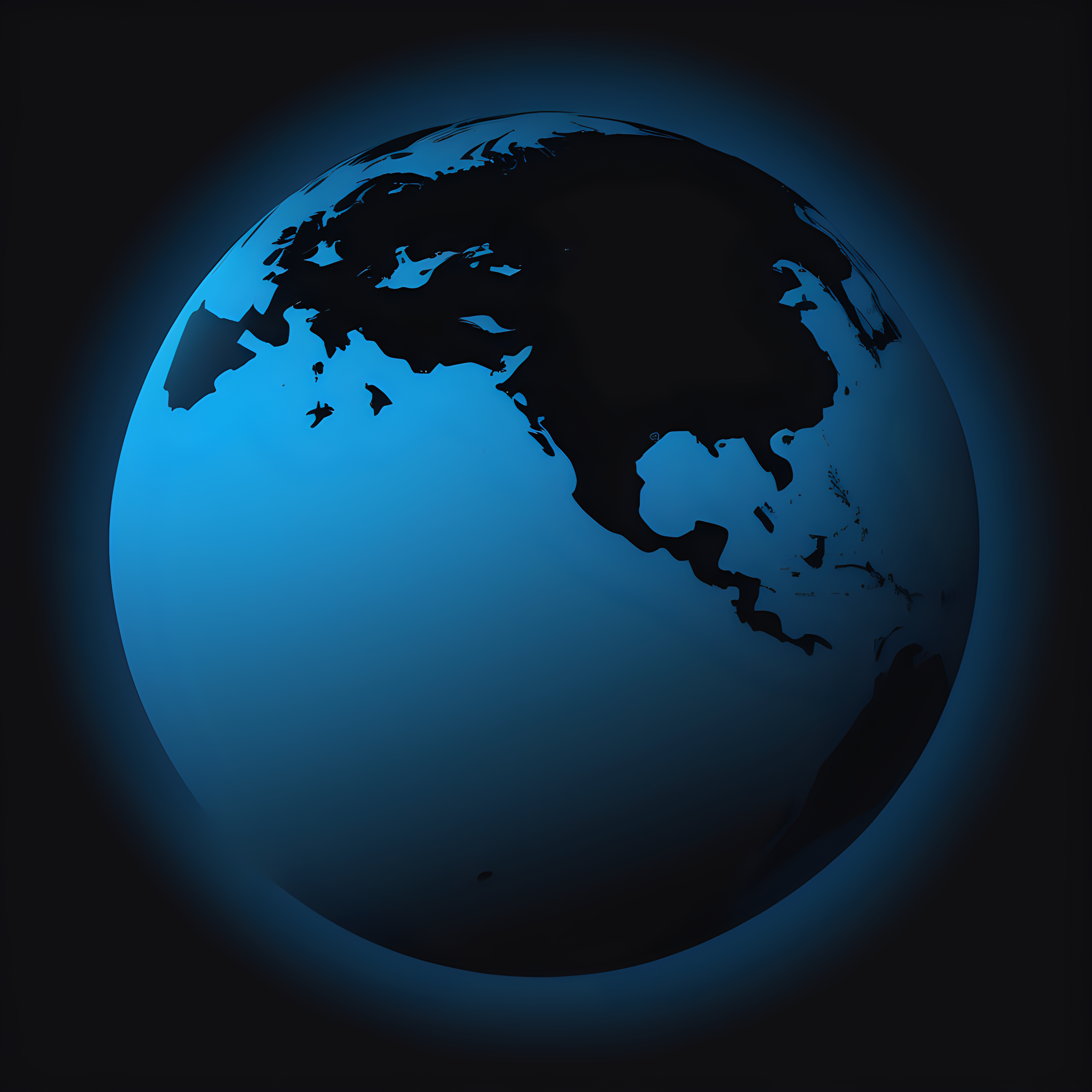 blue black planet silhouette