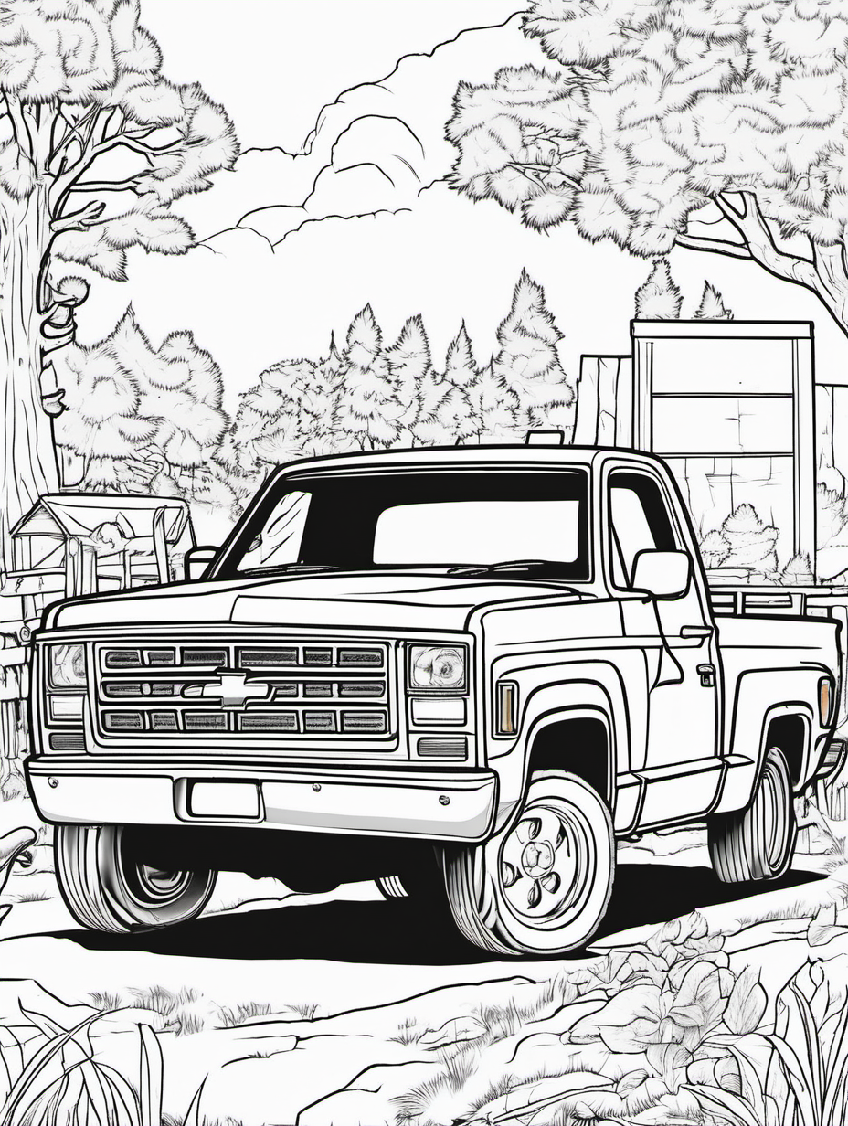 PICK UP TRUCK FOR COLOURING BOOK