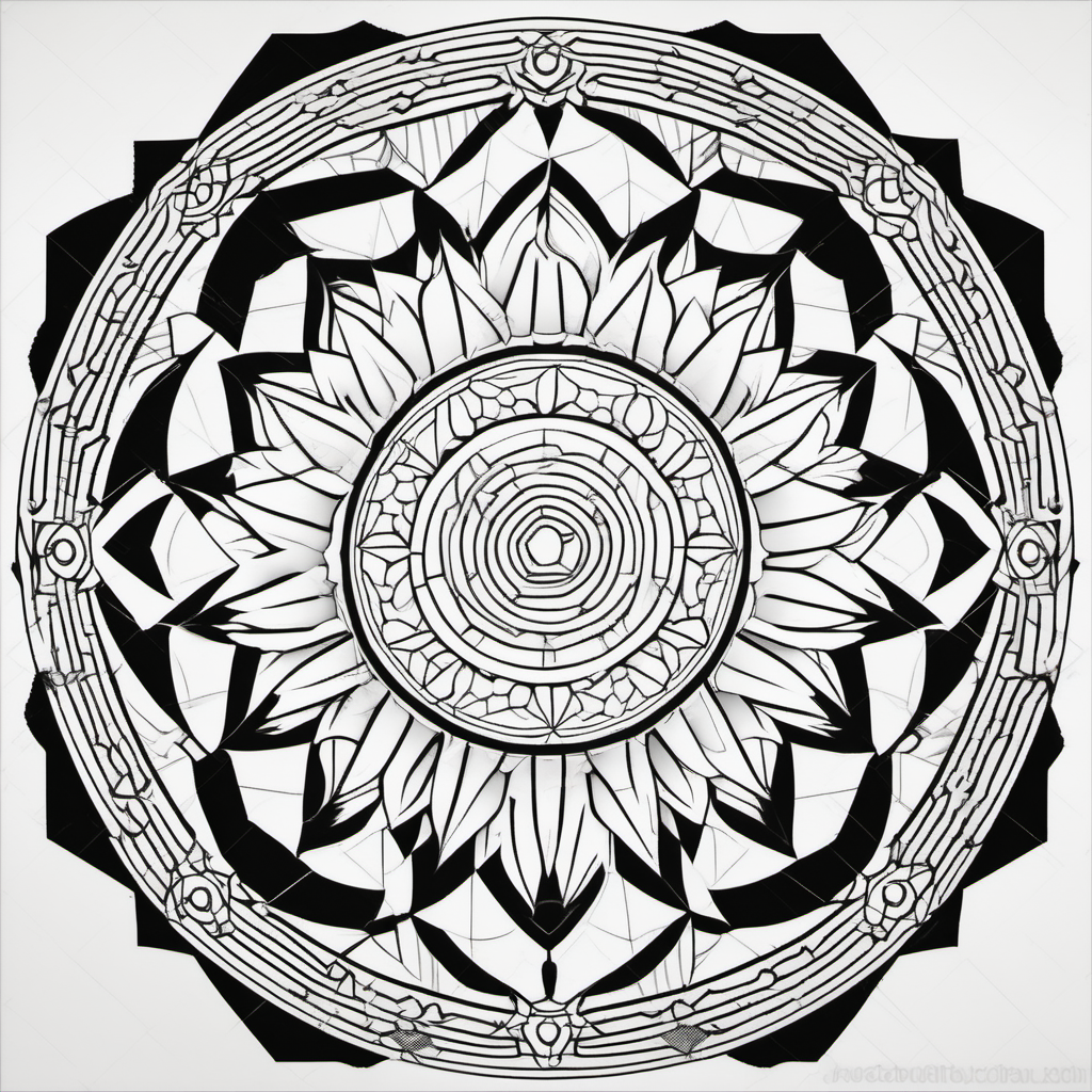 geometric mandala for coloring WITH WHITE BACKGROUND