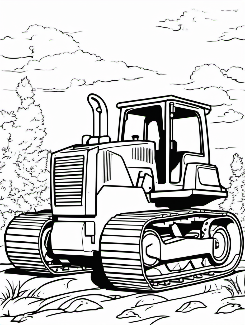 BULLDOZER FOR COLOURING BOOK
