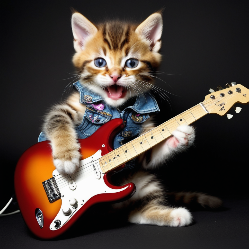 Hiss Funny Cats Kittens Rock Rockin 