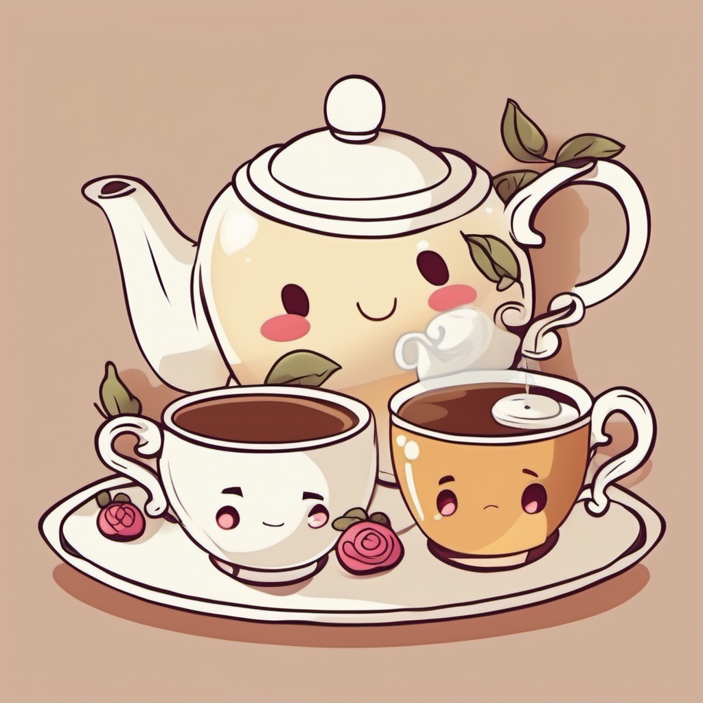 English tea cartoon cute