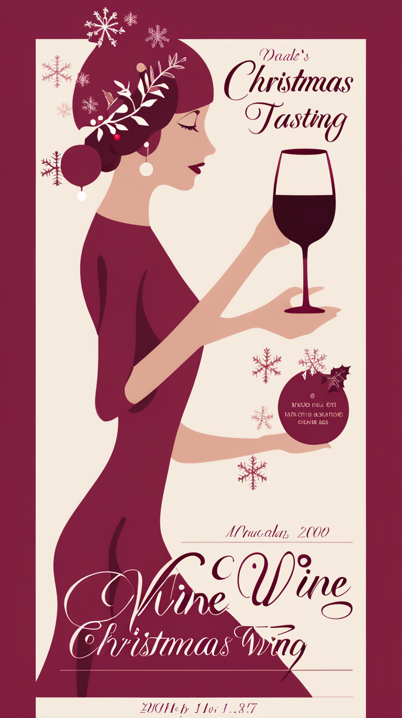  a poster design for Ladies Christmas Wine