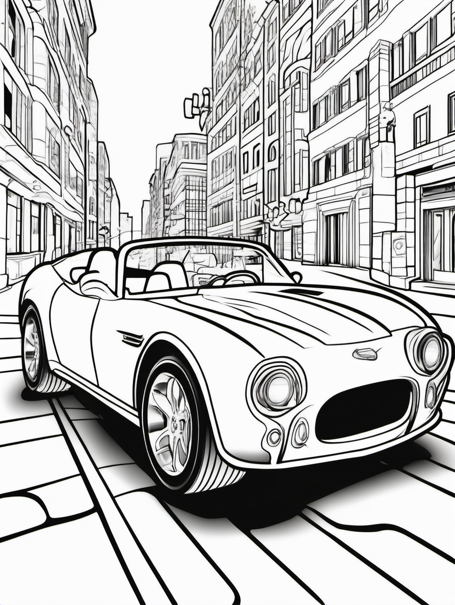 sports car for childrens colouring book