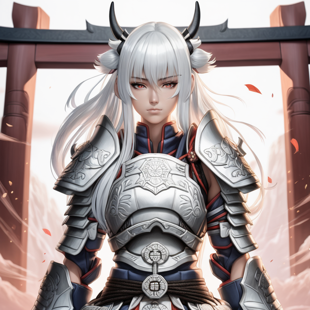 beautiful anime woman with white hair and muscles