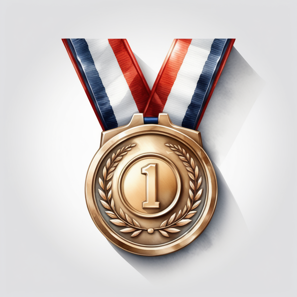 white backgroundcreate a realistic illustration medaloverall view in