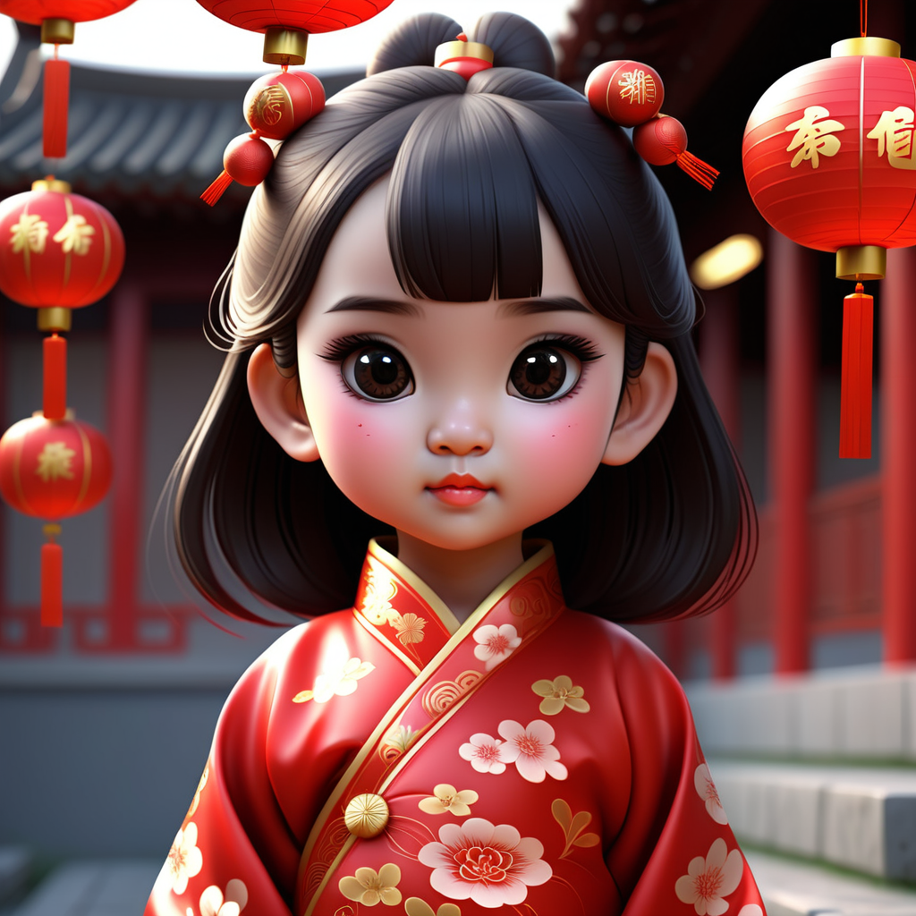 Chines new year girl cute