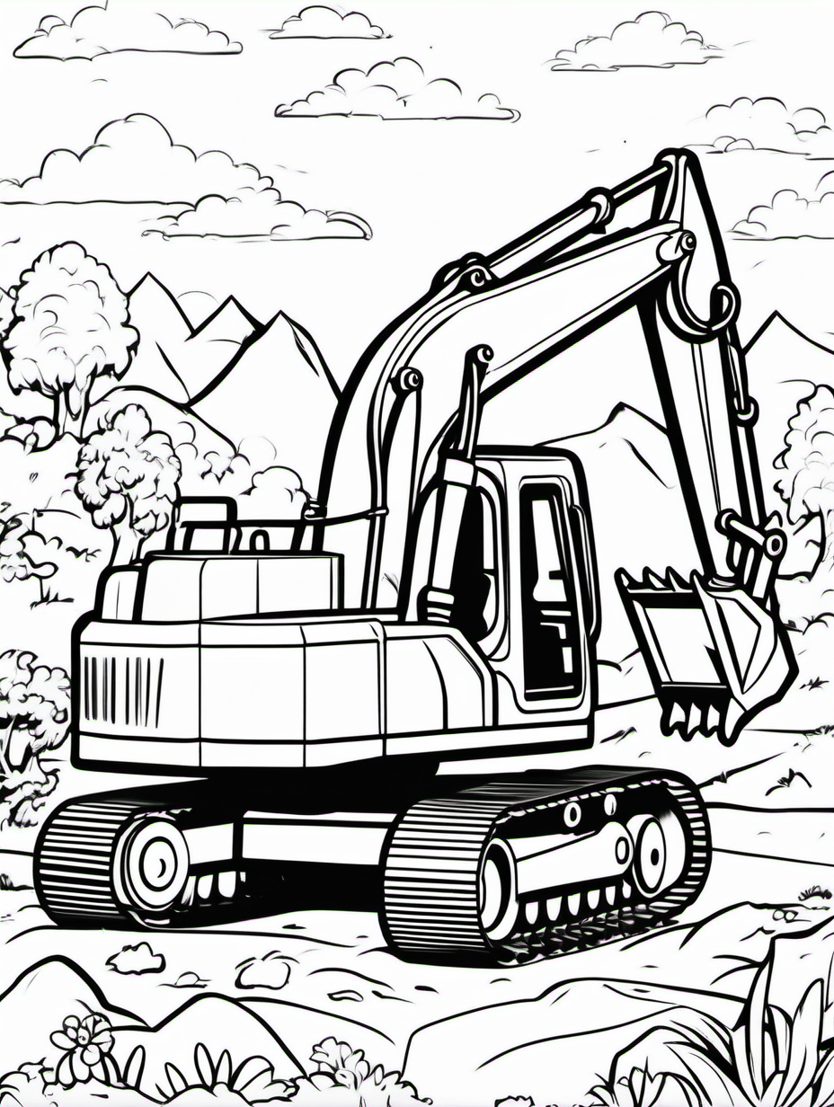 DIGGER FOR COLOURING BOOK