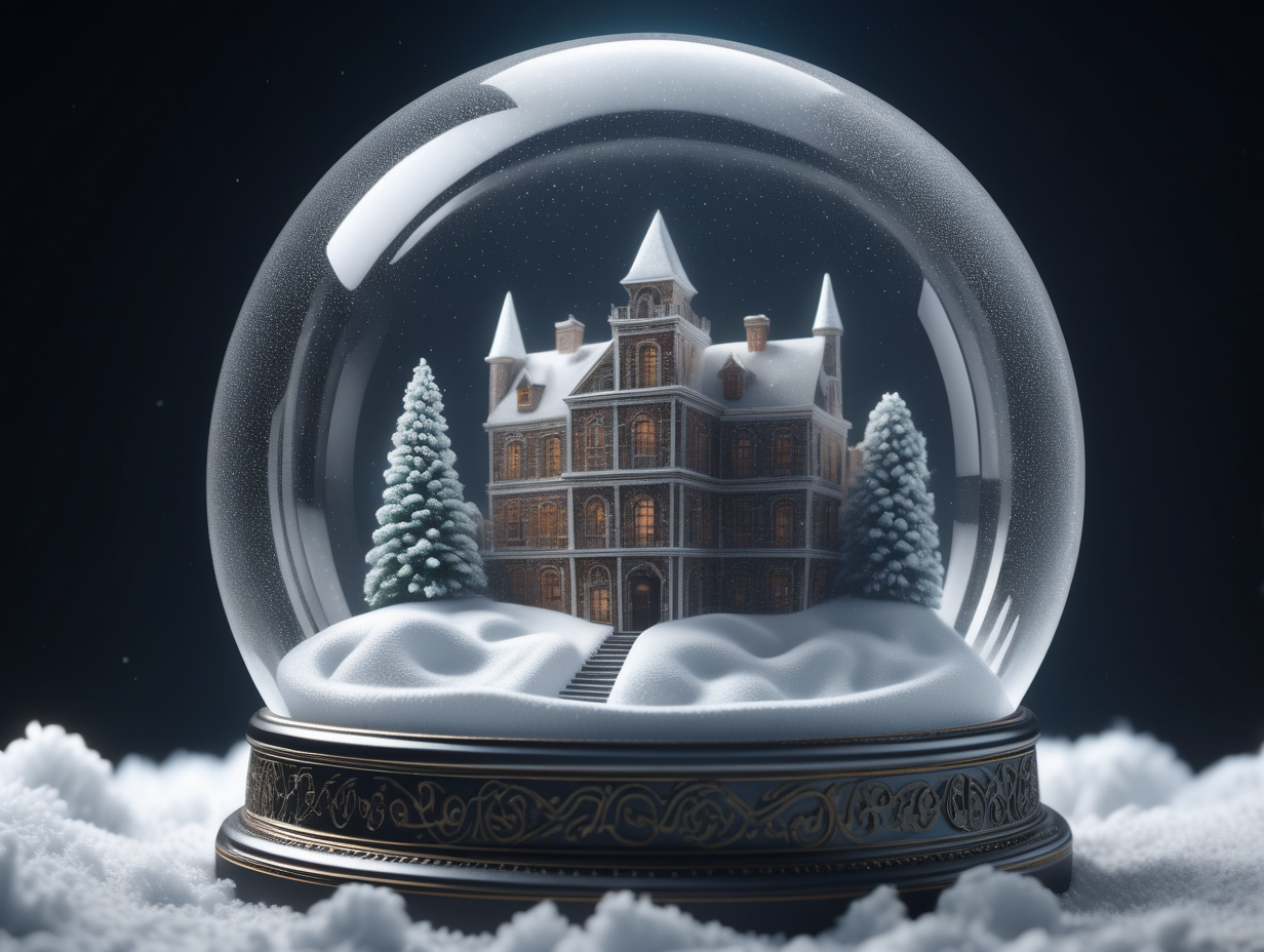 a complex maze for adults in a crystal clear snow globe, no background, sharp focus, highly detailed, cinematic lighting, studio quality, smooth render, unreal engine 5 rendered, octane rendered.
