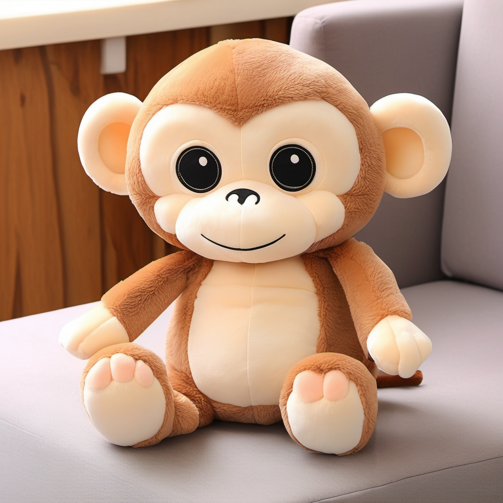 Monkey plush toy big eyes cute