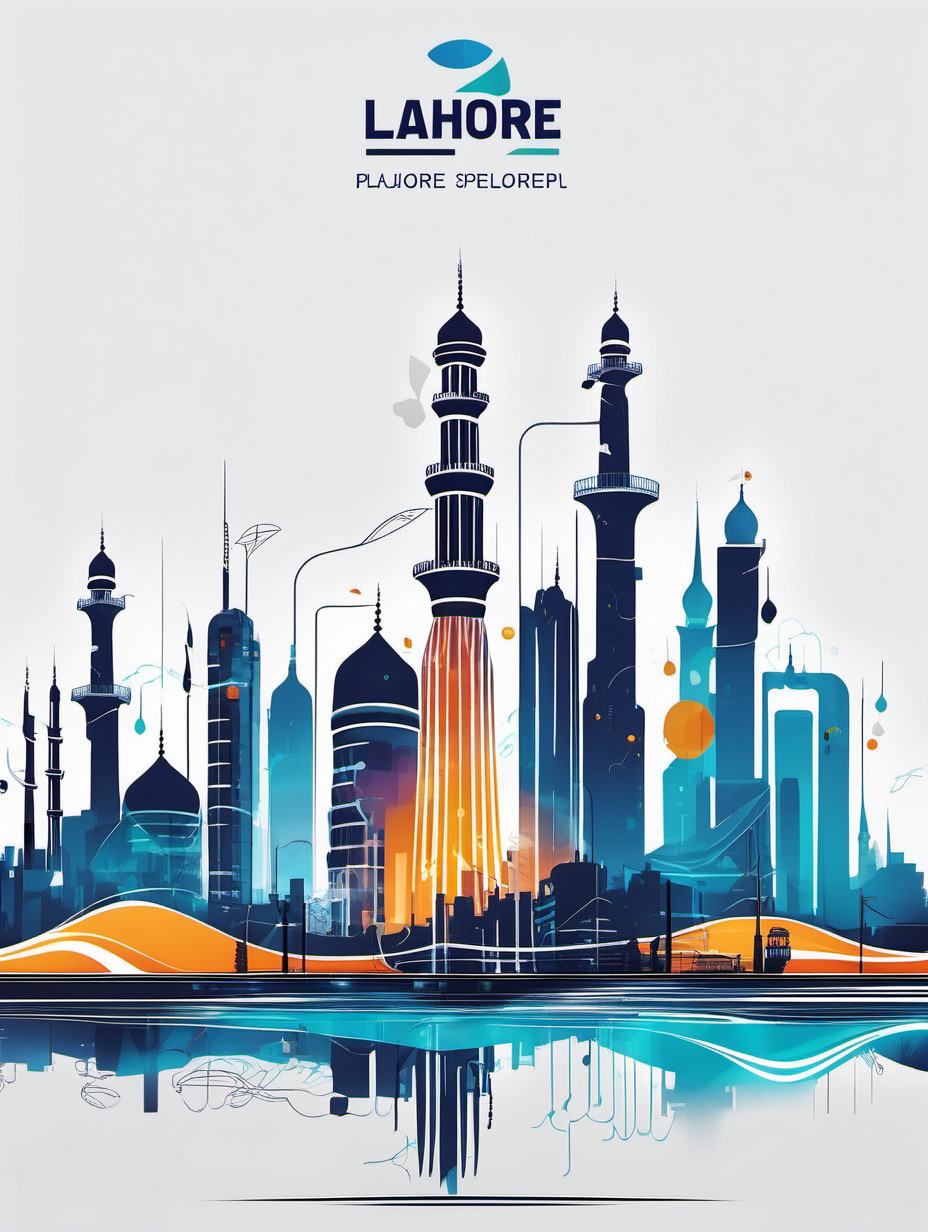 An exciting image featuring a futuristic cityscape (Lahore) with seamlessly integrated Flow Petroleum logo. 
