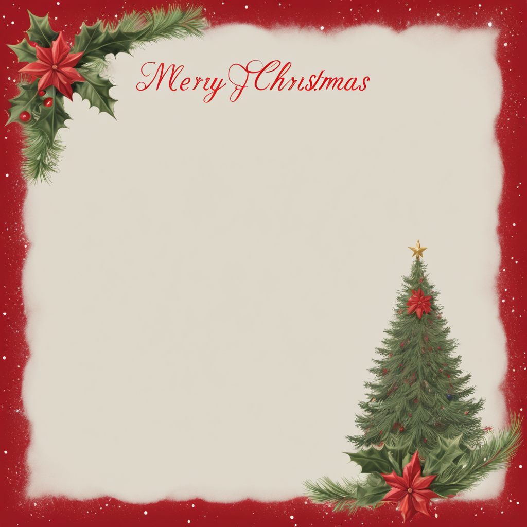 A post card for Christmas, size 1080x1080, do it as simple as you can