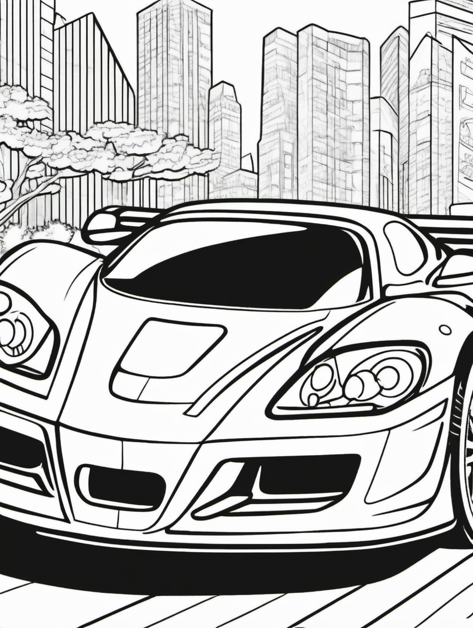 sports car for childrens coloring book