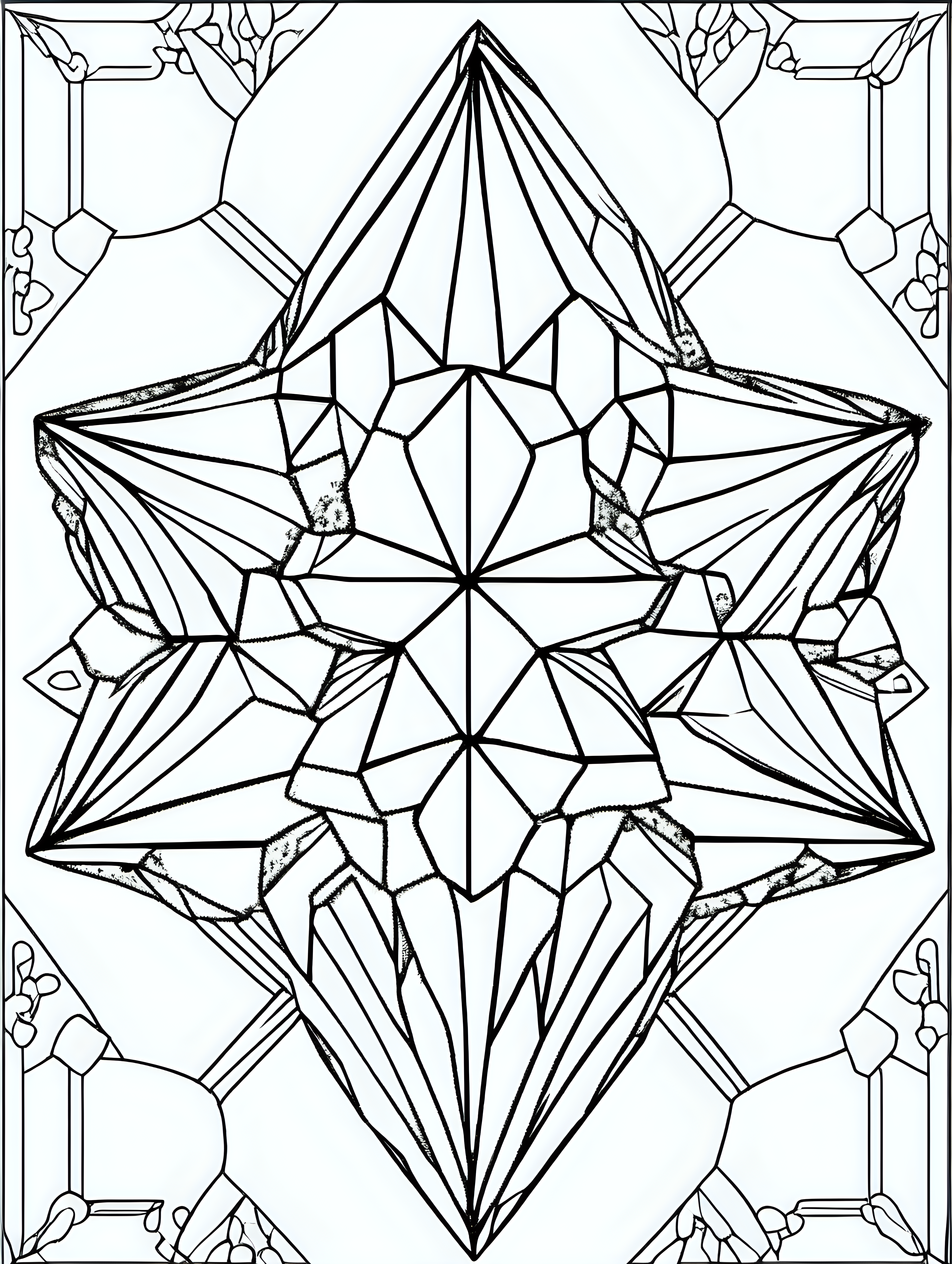 crystal cluster coloring page simple draw no colors