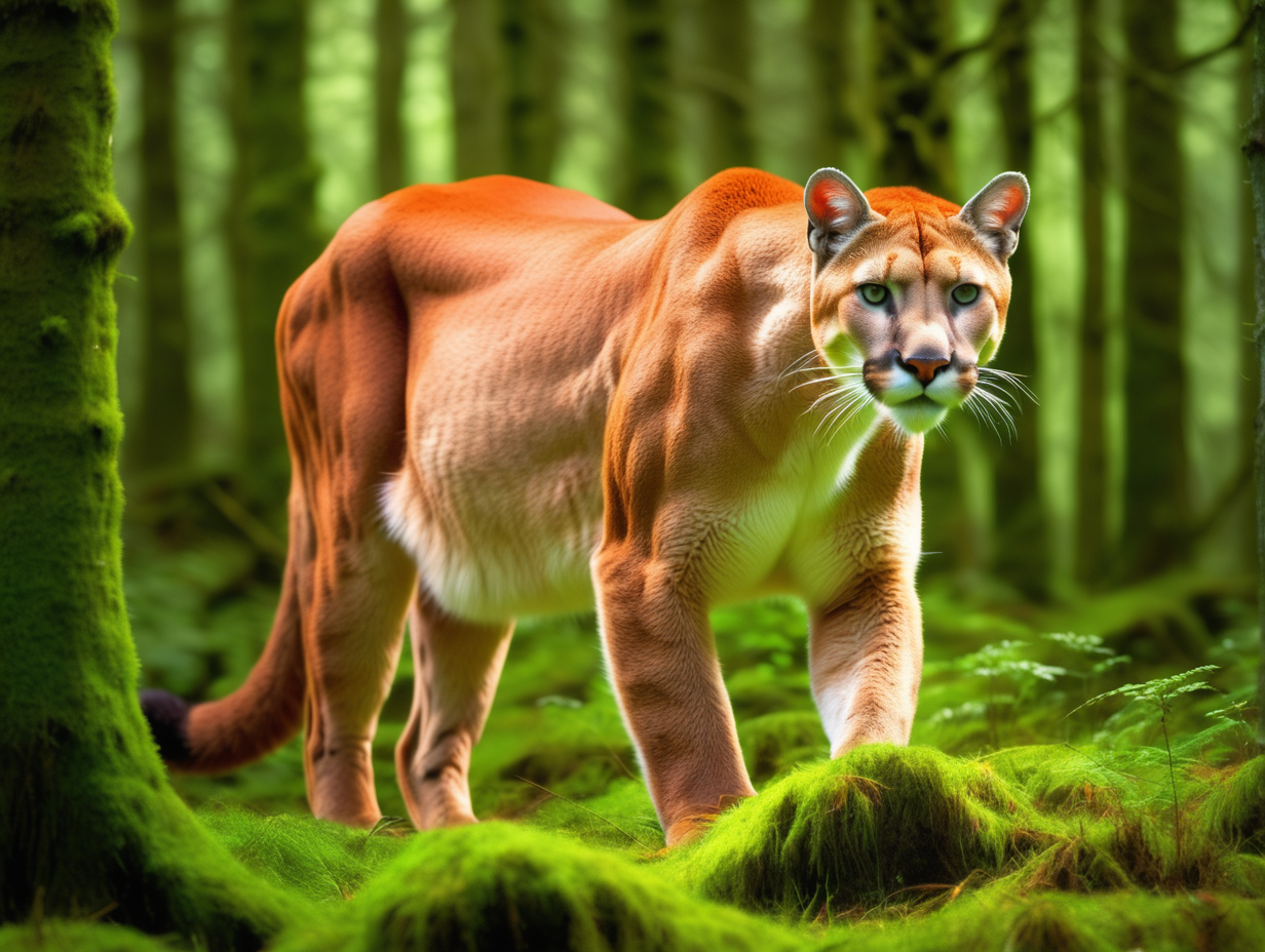 Magic green Irish forest Huge Orange cougar