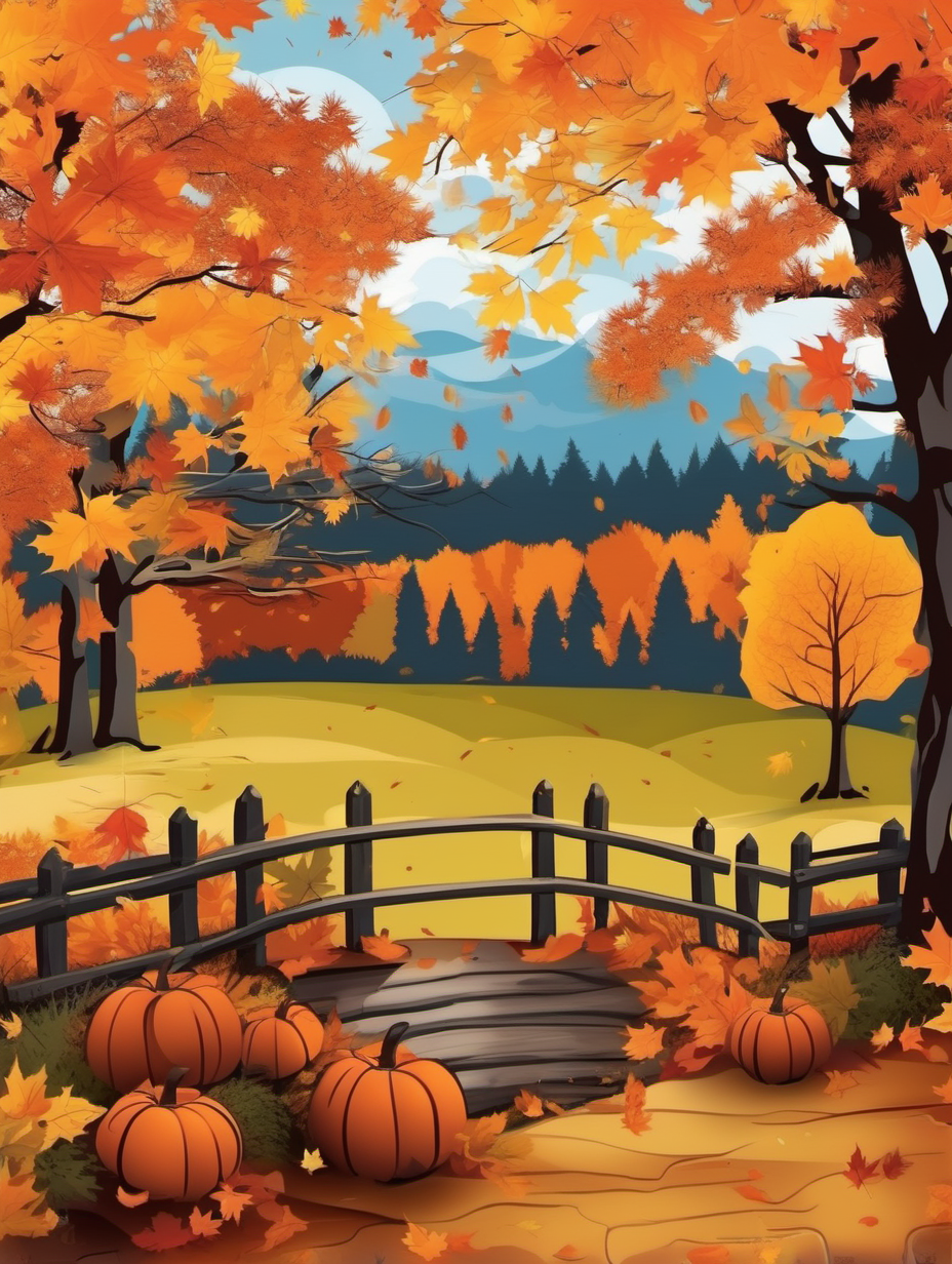 festive fall scenery