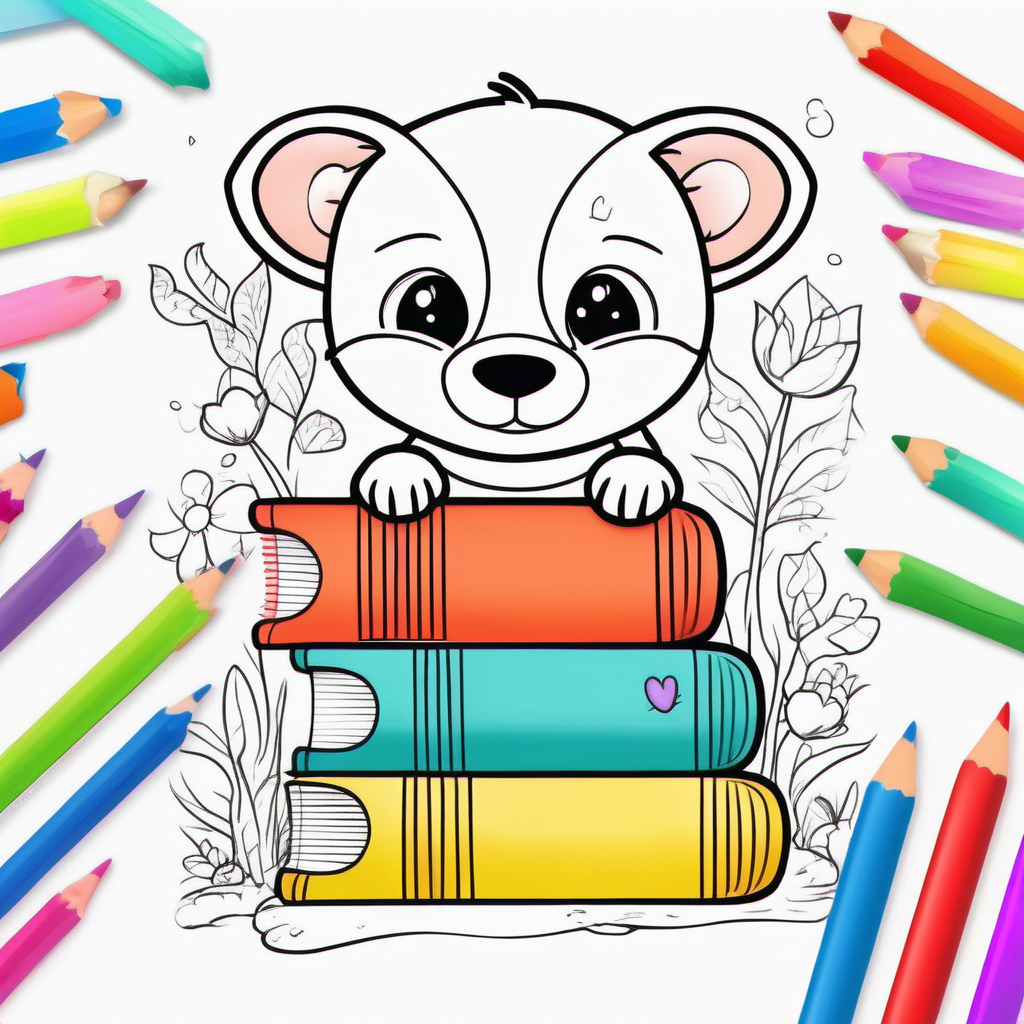 draw a colorful book cover for a coloring