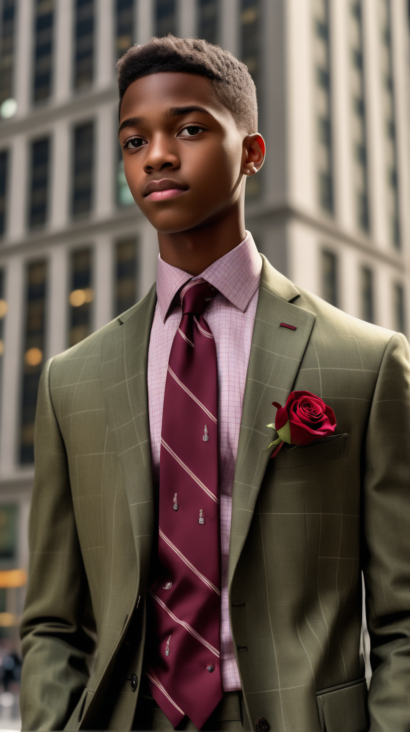 A handsome intelligent black male teenager with short