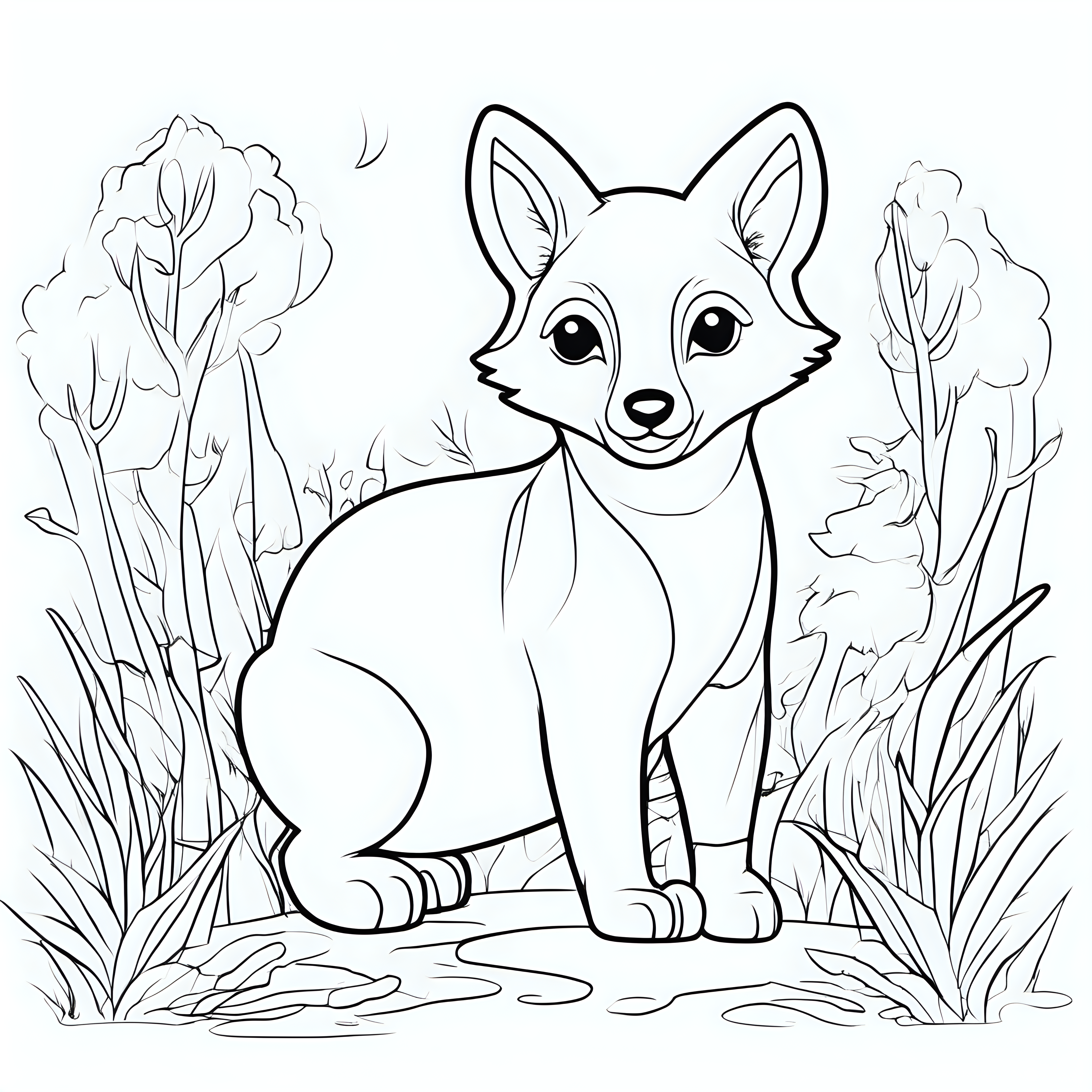 draw cute animals with only the outline in