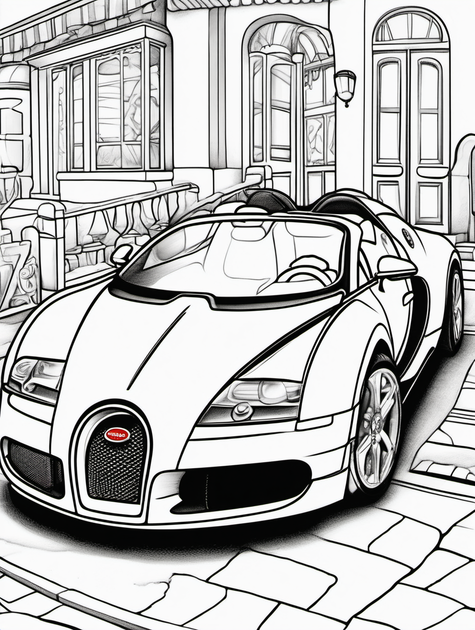Bugatti for childrens coloring book