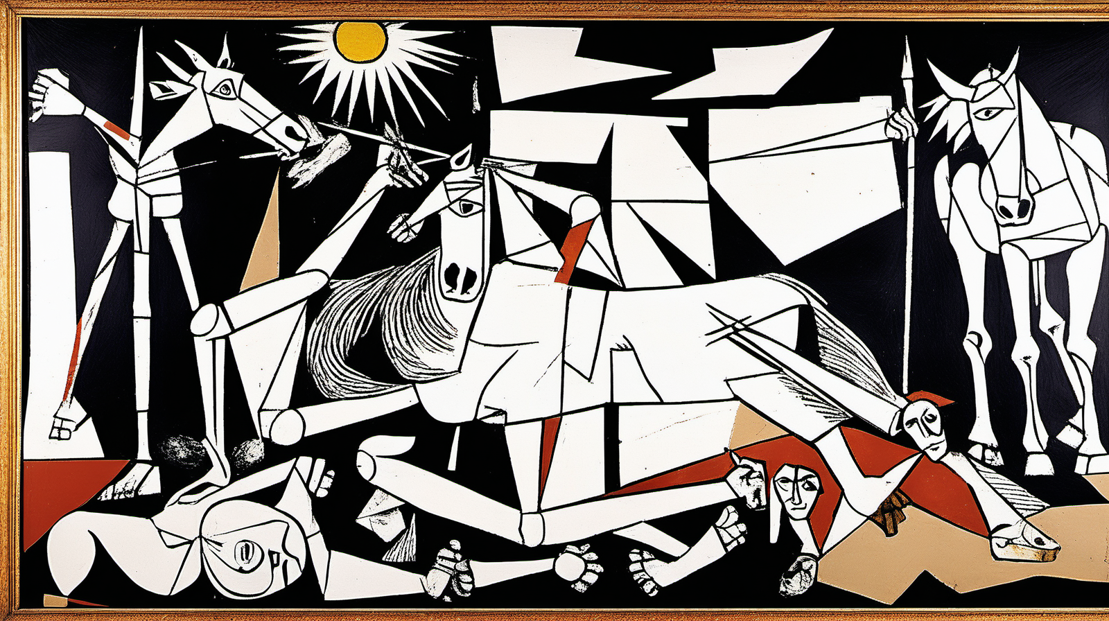Picasso war painting scene from Guernica Spain cubist