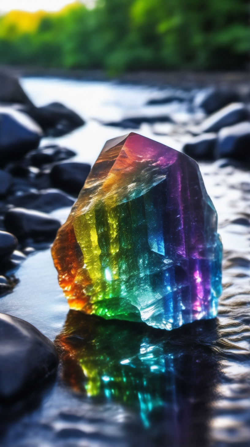 Rainbow Crystal Stone, In the River,