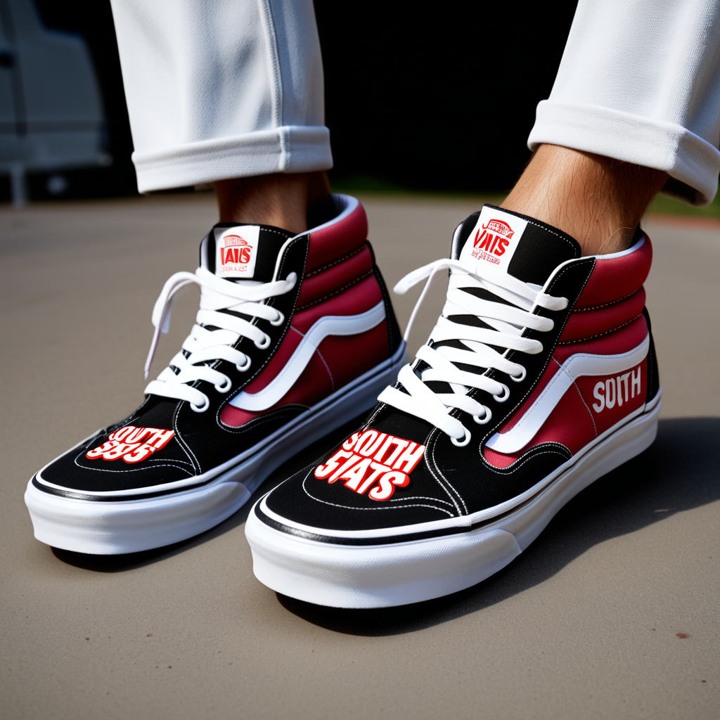 vans sneakers with the word South interstate95 design