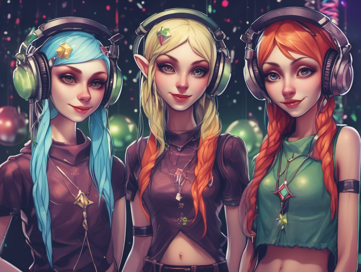 elfs in a techno party