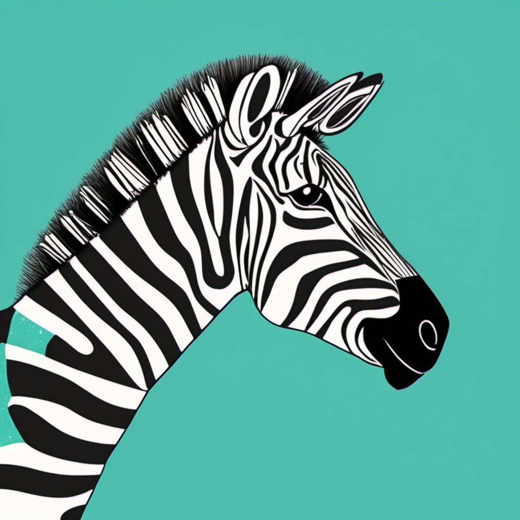 /imagine kids illustration, Zebra , Thick Lines, low details, vivid colour --ar 9:11