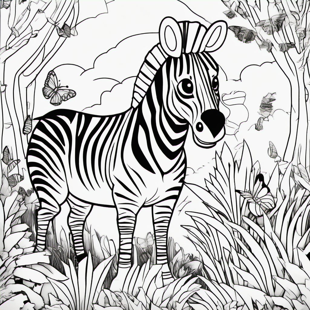 Imagine colouring page for kids Zebra rex in